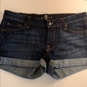 7 for all mankind roll up denim shorts